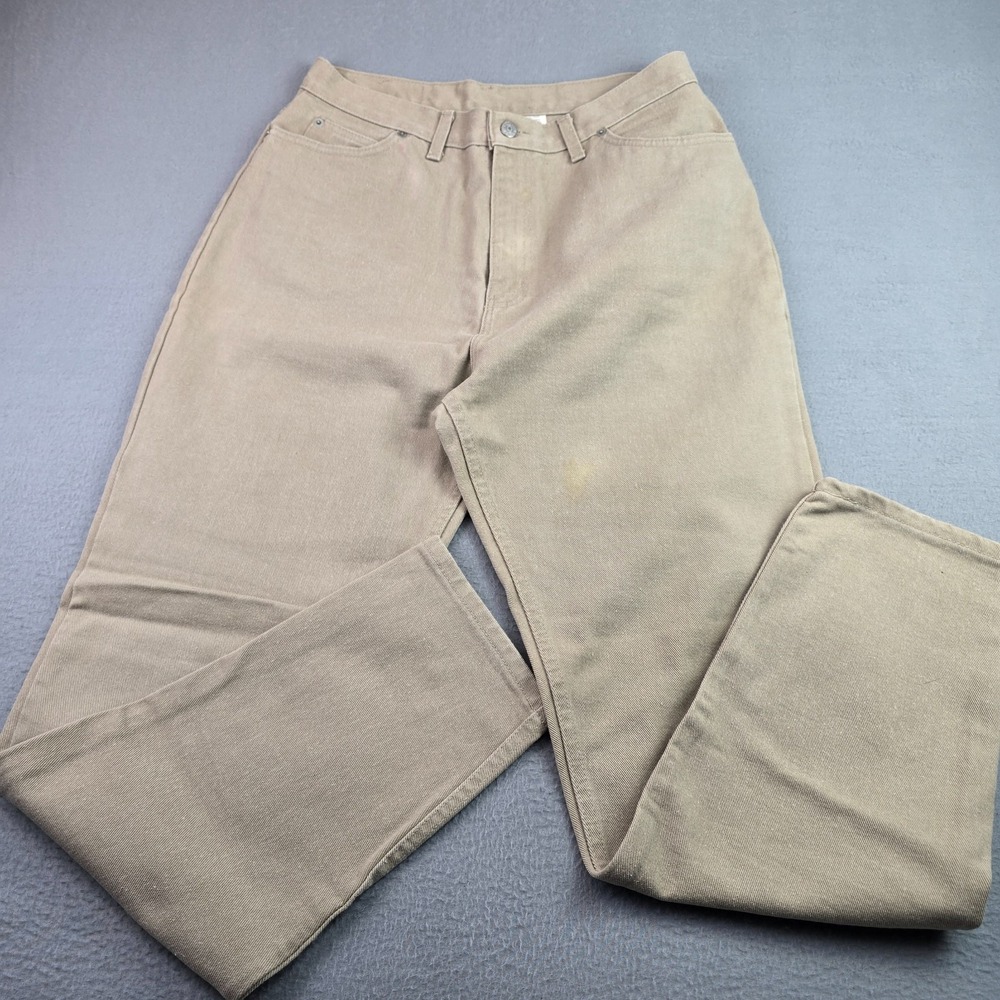 Faded Glory Beige Wide Leg Jeans (16) Khaki High Rise Relaxed Cotton Y2 Vintage